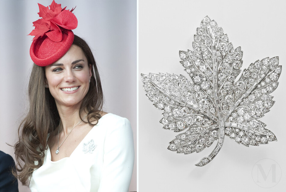 Канадская брошь королевы Елизаветы II в виде кленового листа