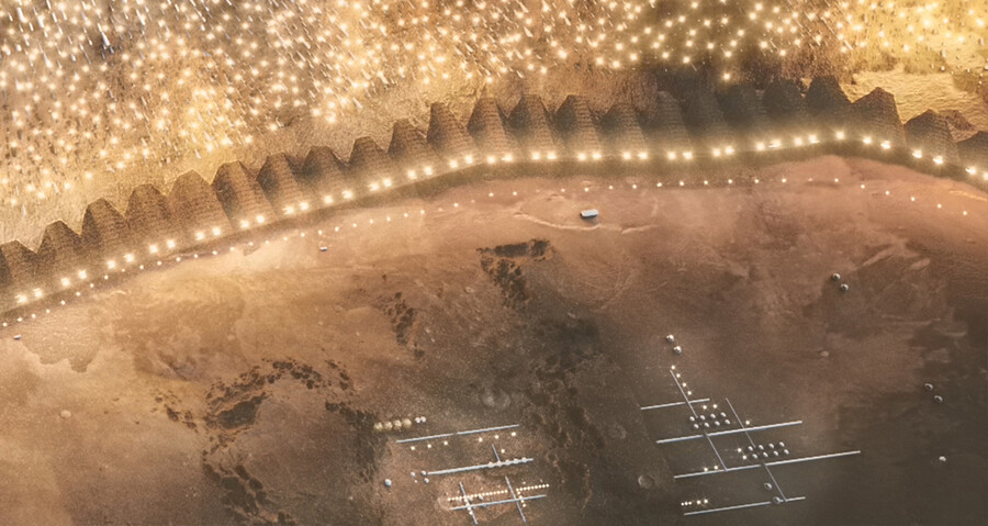 ABIBOO studio визуализация первого поселения на Марсе Илон Маск