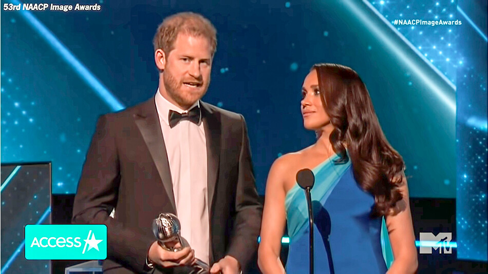 Принц Гарри и Меган Маркл выступаем за цифровую справедливость во время вручения премии NAACP Image Awards, 24 февраля 2022