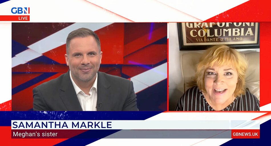 Саманта Маркл обвиняет сводную сестру Меган Маркл во лжи касательно её детства, 25 августа 2022 года, во время интервью для Британского новостного телеканала GBNews