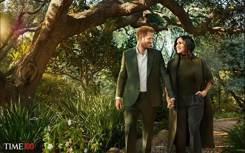 Герцог и герцогиня Сассекские позируют для фотоссесии проекта Time100 Talks, издание Time