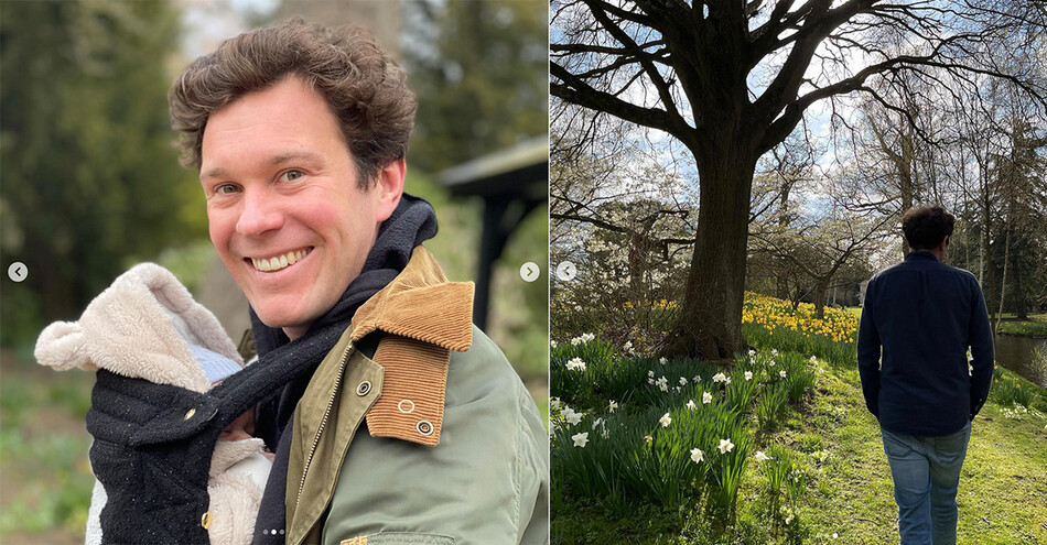 Джек Бруксбэнк с сыном Августом на праздничных фотографиях жены принцессы Евгении, 2021