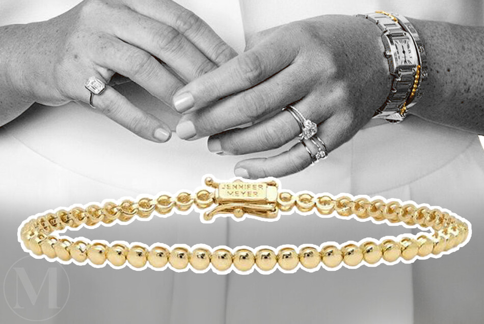 Меган Маркл Теннисный браслет из золота, Jennifer Meyer
