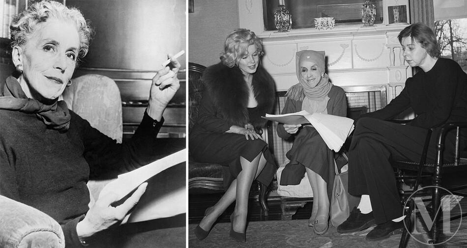 Карен Бликсен знаменитый датский писатель, работающий под псевдонимом Исак Динесен с Мэрилин Монро в доме американского писателя Карсона МакКаллерса