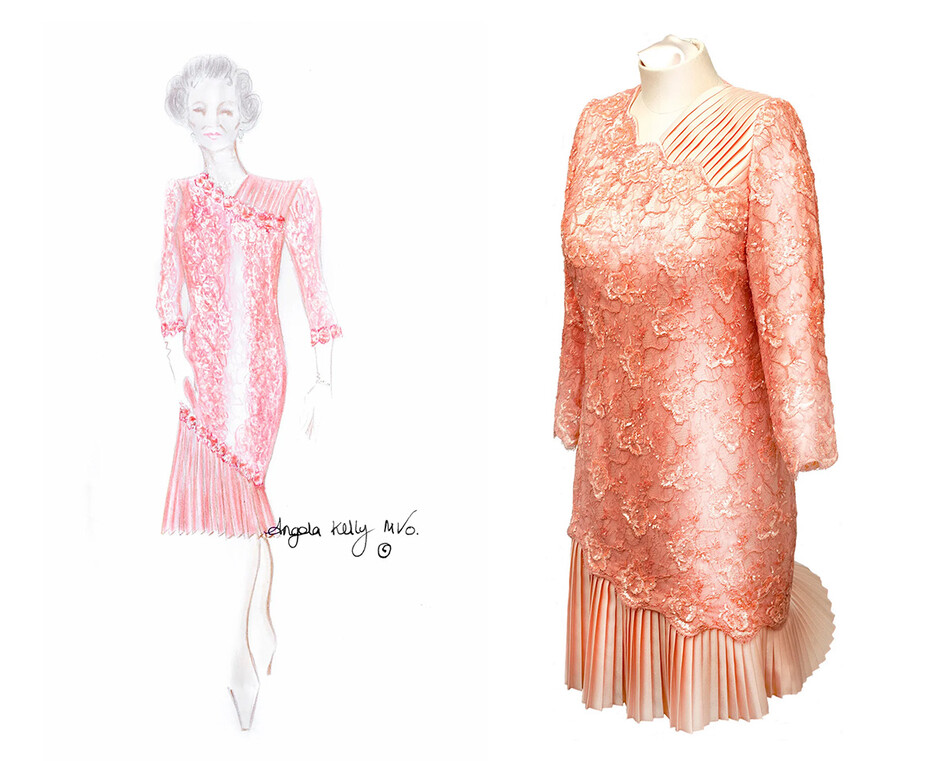 Анджелла Келли — эскиз платья королевы Елизаветы II для празднования Олимпиады 2012 в Англи