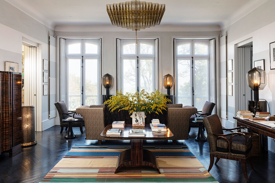 Интерьер гостинной в доме Карла Лагерфельда