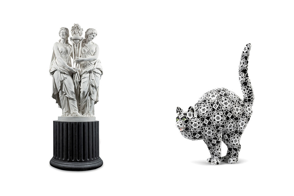 Скульптура Nicolas François Daniel Lhuillier Groupe и скульптуракошки Шупетт