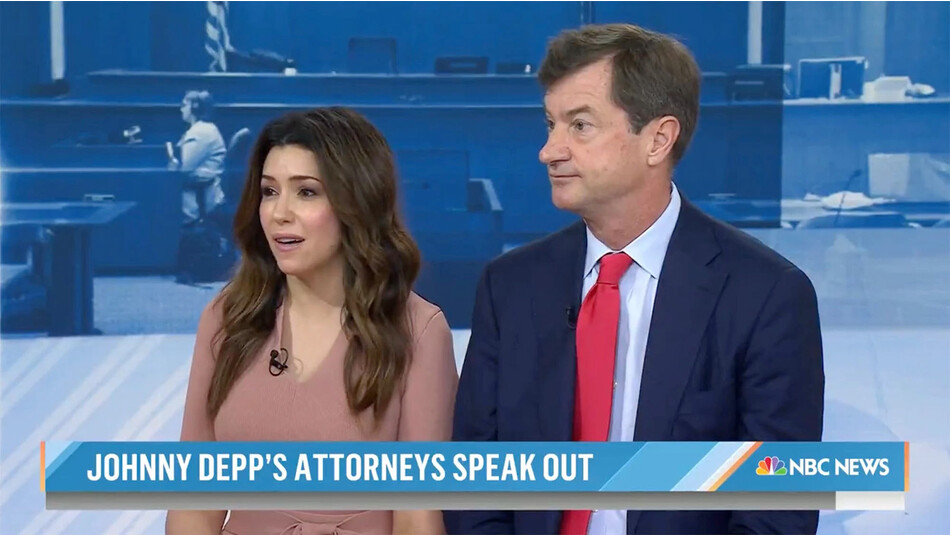 Адвокаты Джонни Деппа Камилла Васкес и Бен Чу на шоу Today, «Доброе утро, Америка», 2022