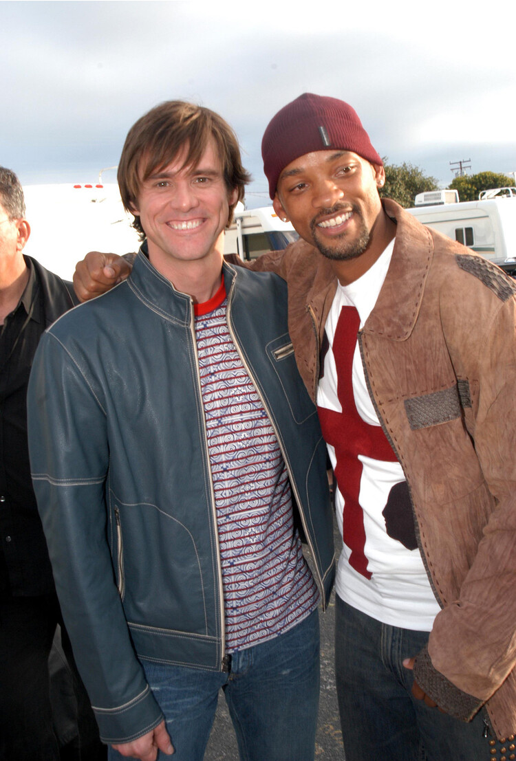 Джим Керри и Уилл Смит во время 16-й ежегодной церемонии вручения наград Nickelodeon Kids' Choice Awards, 2003