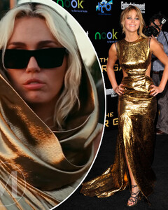 Дженнифер Лоуренс опровергла связь её золотого платья с выбором Майли Сайрус для клипа Flowers