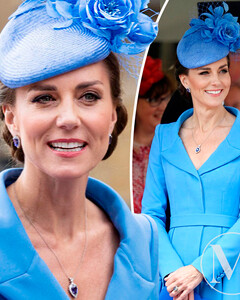 Кейт Миддлтон посетила церемонию Ордена Подвязки в ярко-синем наряде