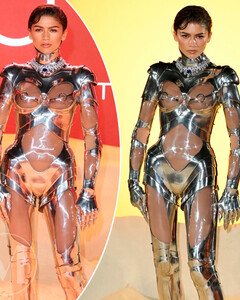 Зендая появилась в сияющих доспехах от Mugler на премьере «Дюна: часть вторая»