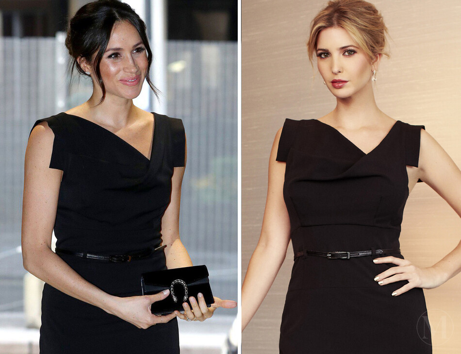 Герцогиня Сассекская скопировала стиль дочери экс-президента Дональда Трампа, Иванки Трамп во время Дня содружества, Лондон, 2018