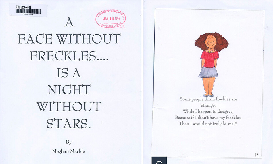 Меган Маркл в школе написала книгу о веснушках