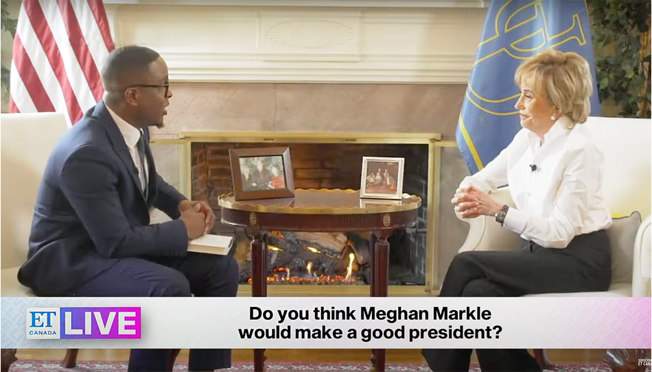 Сестра Джо Байдена Валери Байден Оуэнс во время интервью для телепередачи «Доброе утро Британия», 2022