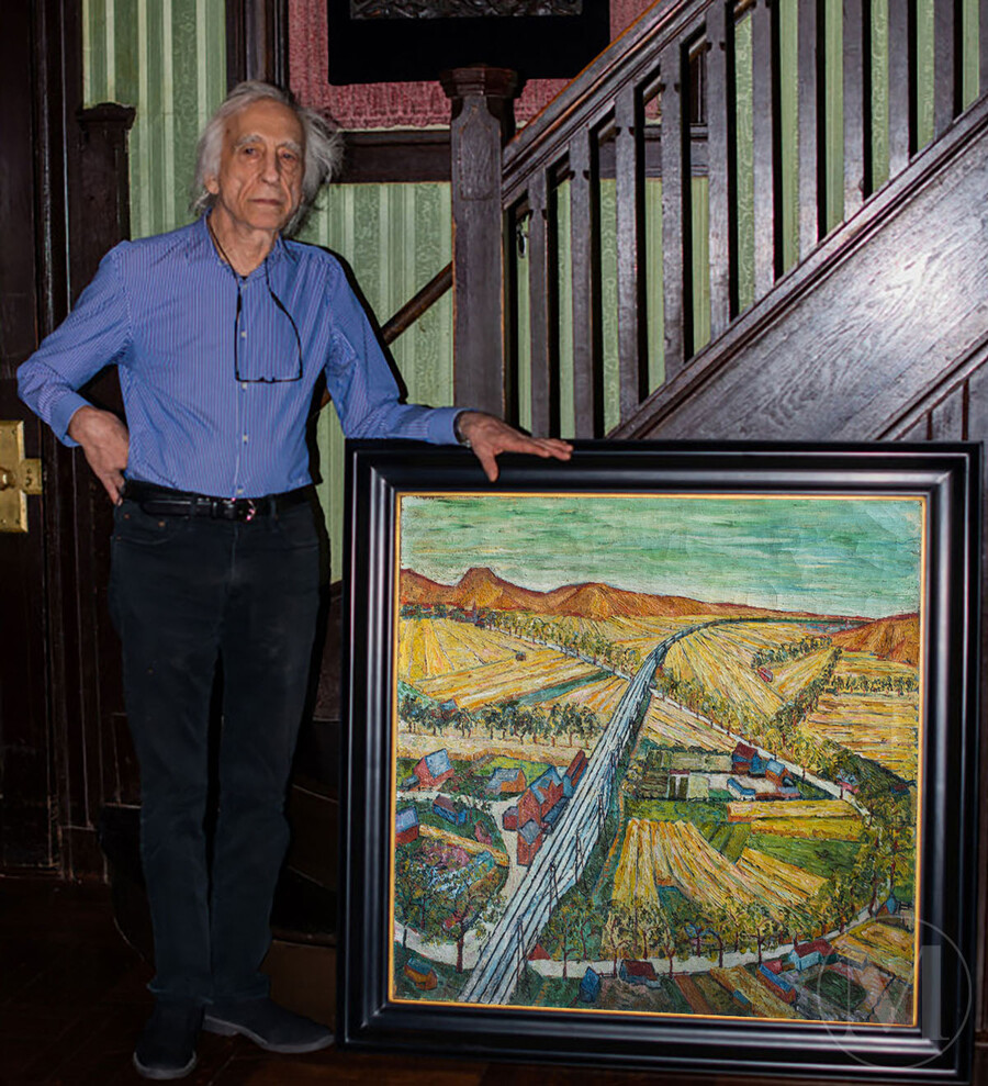 Стюарт Пивар с картиной Ван Гога «Оверо», 1890