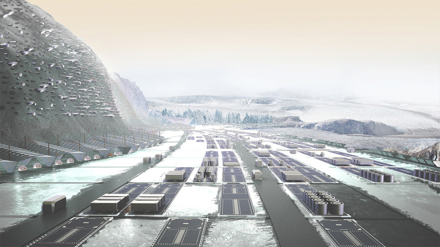 Концепт эстакад и коммуникаций первого марсианского мегаполиса архитектурной компании ABIBOO studio