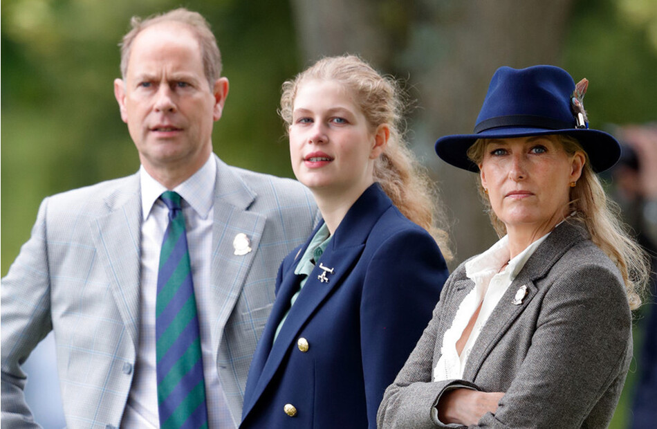 Принц Эдвард и графиня Софи с дочерью Луизой Виндзор 