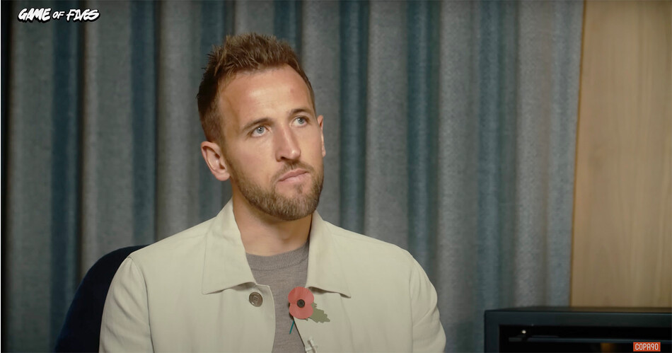 Гарри Кейн во время съёмок фильма Game of 5s рассказывает о своём психическом здоровье во время поражения в «Уэмбли» финала Евро-2020, 7 ноября 2022 г.