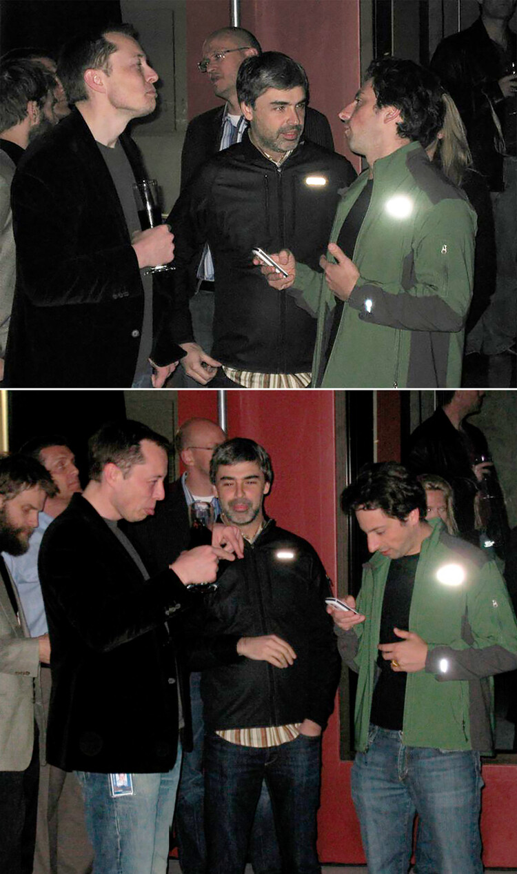 Илон Маск общается с Сергеем Бриным и Ларри Пейджом