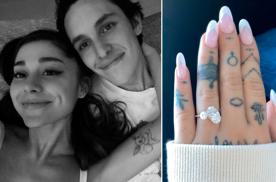 Ариана Гранде и Далтон Гомес с помолвочным кольцом, 2021
