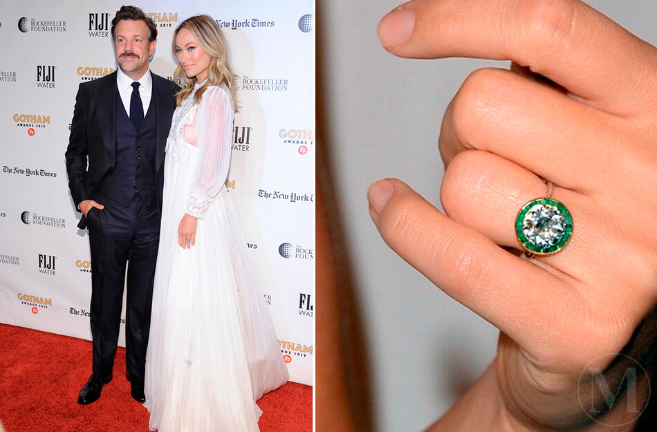 Оливия Уайлд и Джейсон Судейкис с помолвочным кольцом, 2019