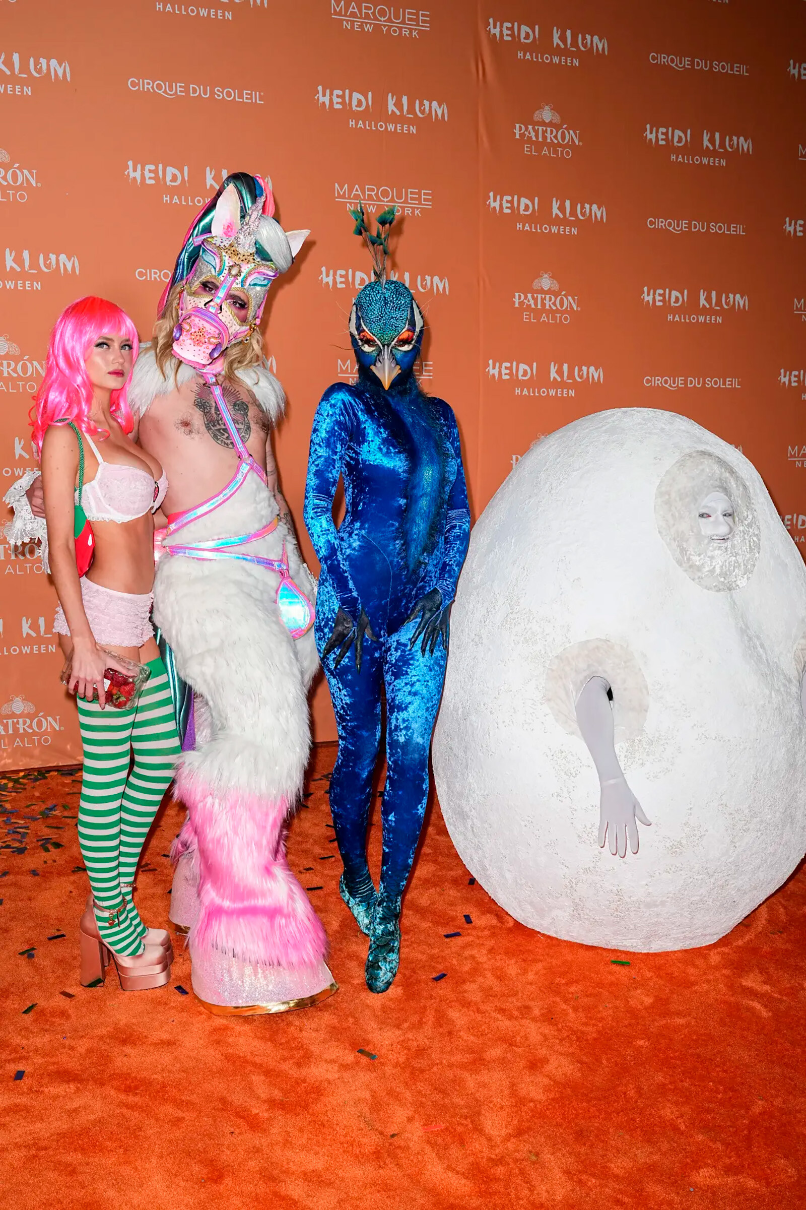 Лени Клум, Билл Каулитц, Хайди Клум и Том Каулитц на Хэллоуин в 2023 году
