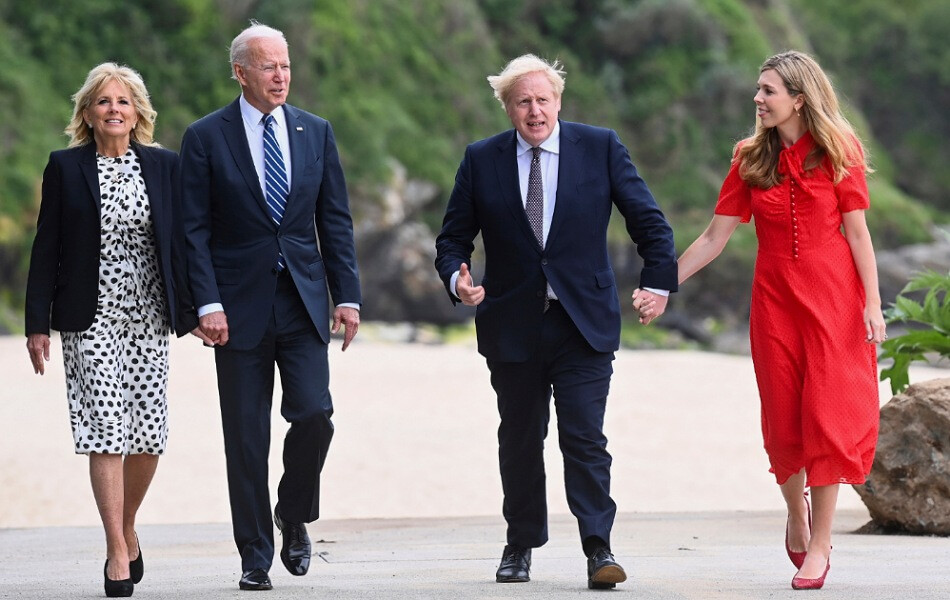 Джилл Байден, Джо Байден, Борис Джонсон и Кэрри Джонсон