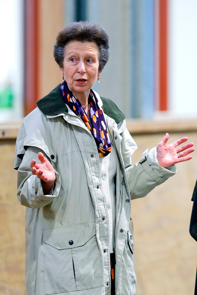 Принцесса Анна, королевская принцесса, выступает во время визита в Ассоциацию верховой езды для инвалидов 16 февраля 2023 года в Веллингтоне, Новая Зеландия 